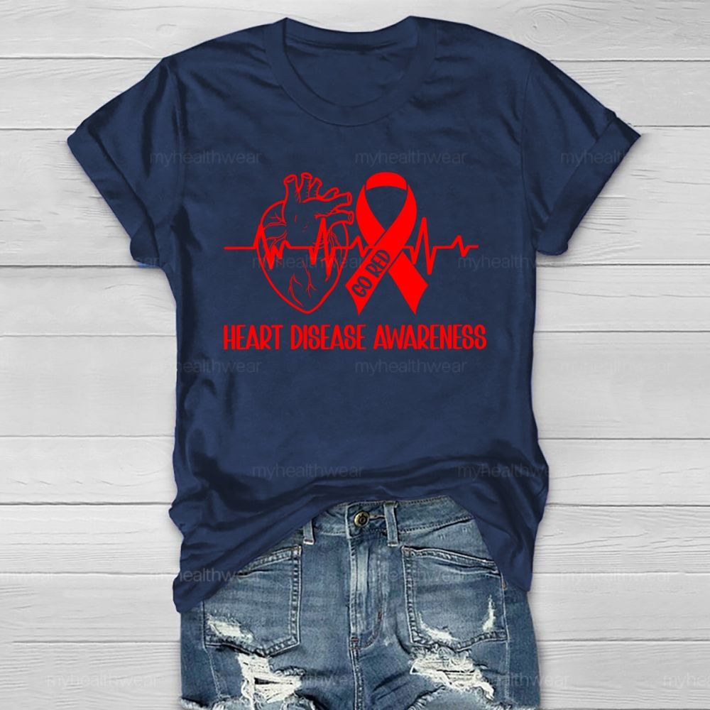 Go Red Heart Disease Awareness Healthwear T-shirt