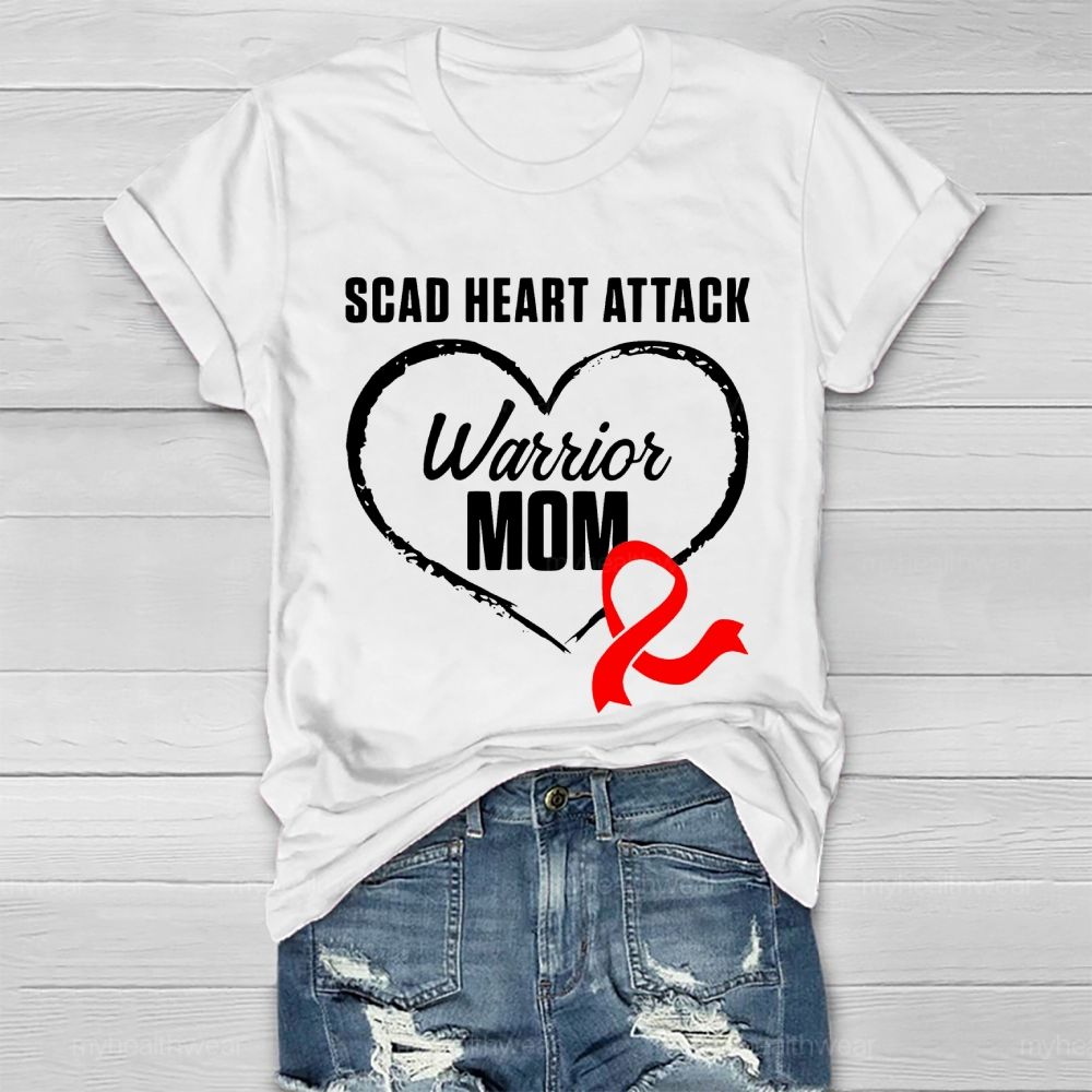 Personalized Scad Heart Attack Warrior Mom Healthwear T-shirt