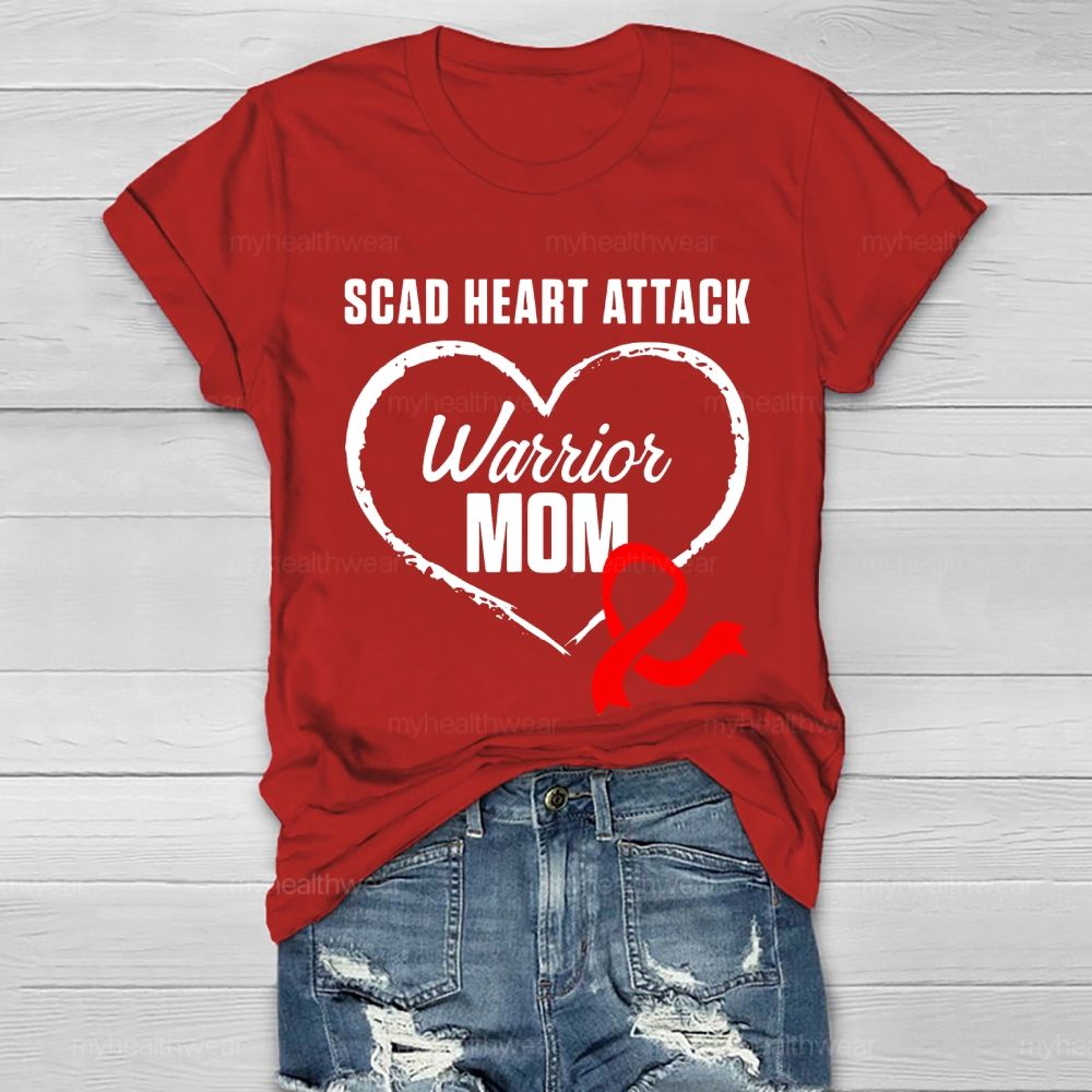 Personalized Scad Heart Attack Warrior Mom Healthwear T-shirt