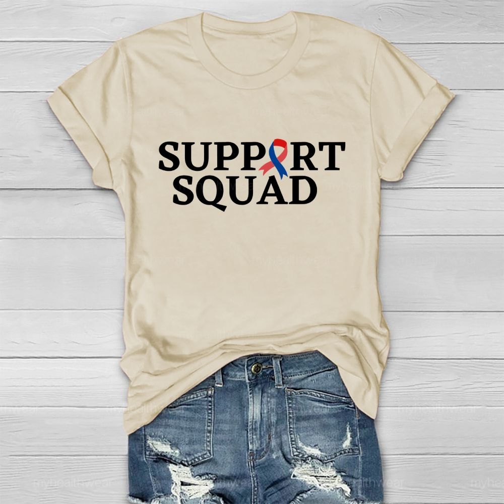 Support Squad Red And Blue Ribbons Healthwear T-shirt