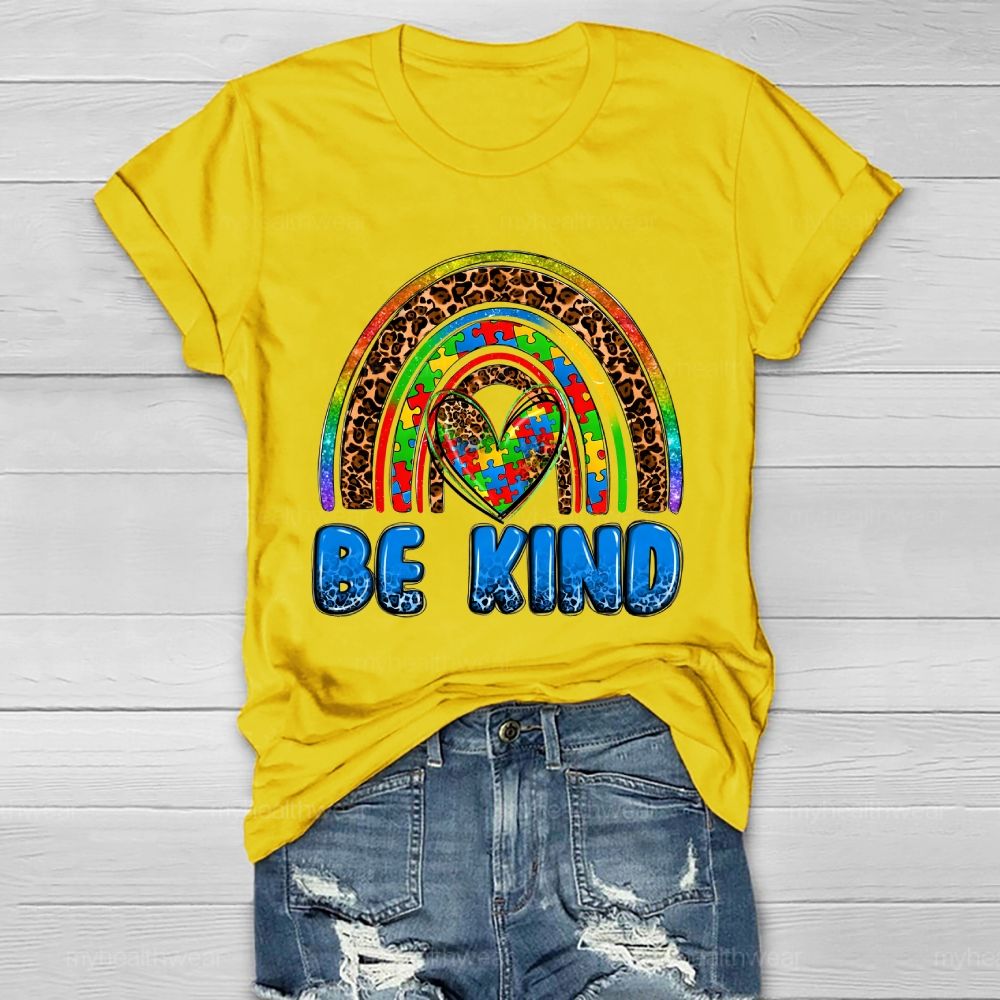 Be Kind Puzzle Rainbow Healthwear T-shirt