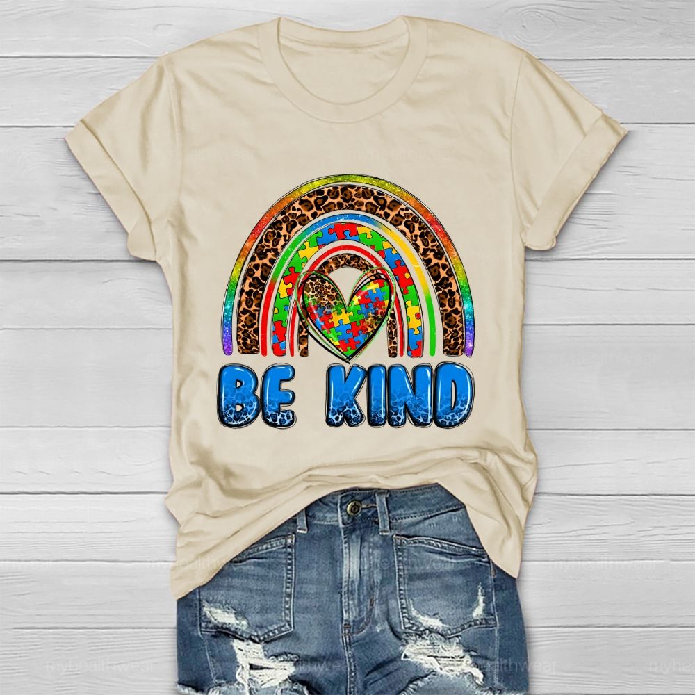 Be Kind Puzzle Rainbow Healthwear T-shirt