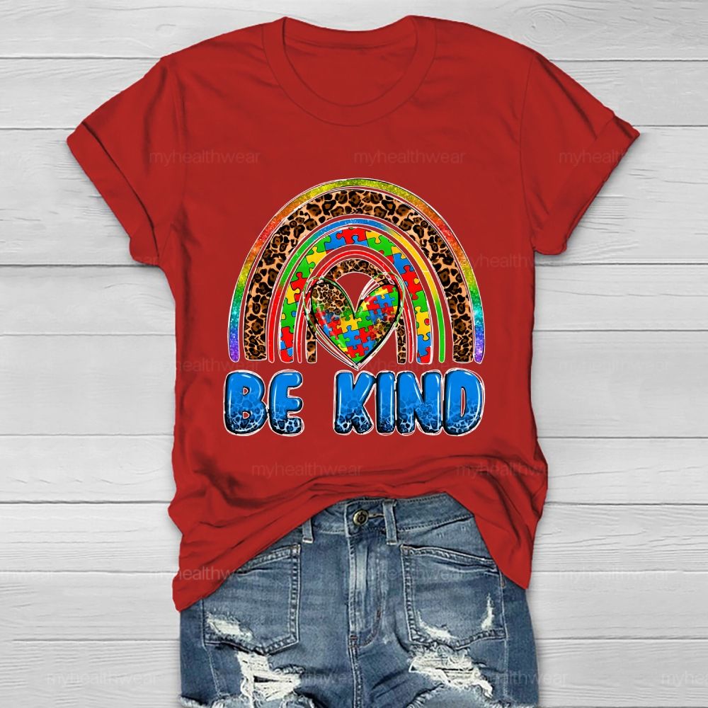 Be Kind Puzzle Rainbow Healthwear T-shirt