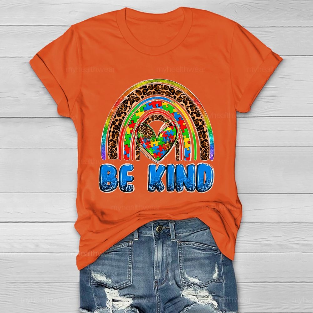 Be Kind Puzzle Rainbow Healthwear T-shirt