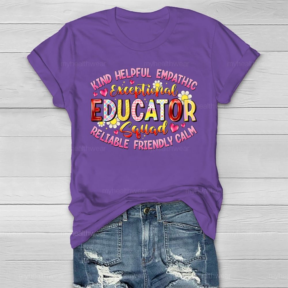 Kind Helpful Empathetic Exceptional Education Squad Healthwear T-shirt