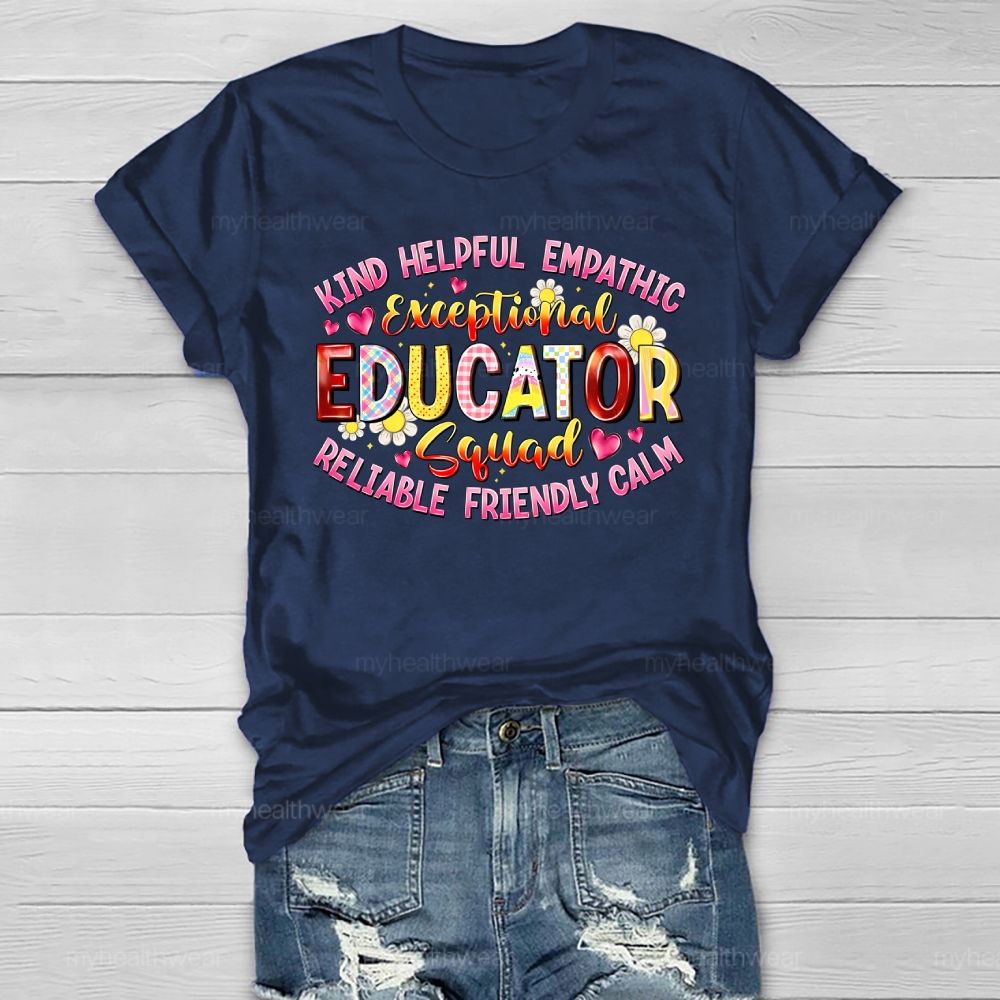 Kind Helpful Empathetic Exceptional Education Squad Healthwear T-shirt