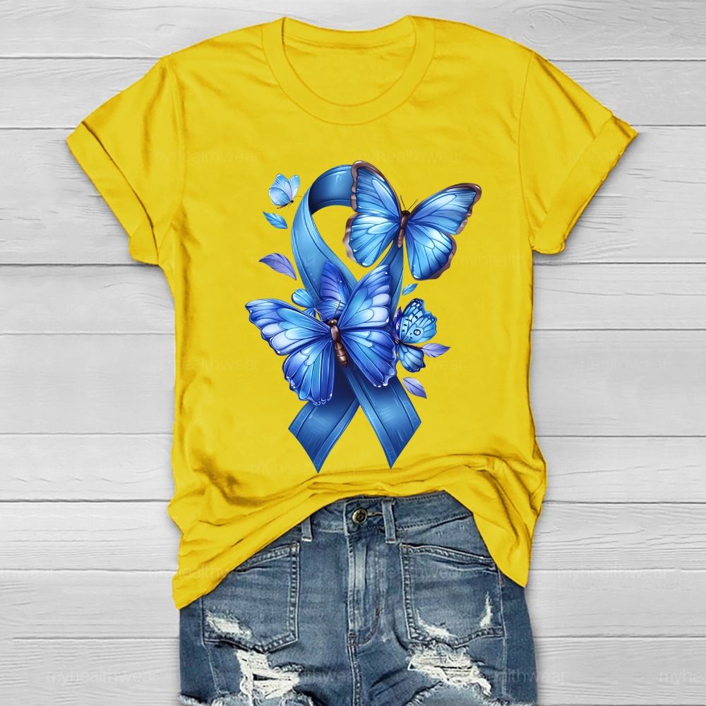 Blue Ribbon Butterfly Healthwear T-shirt