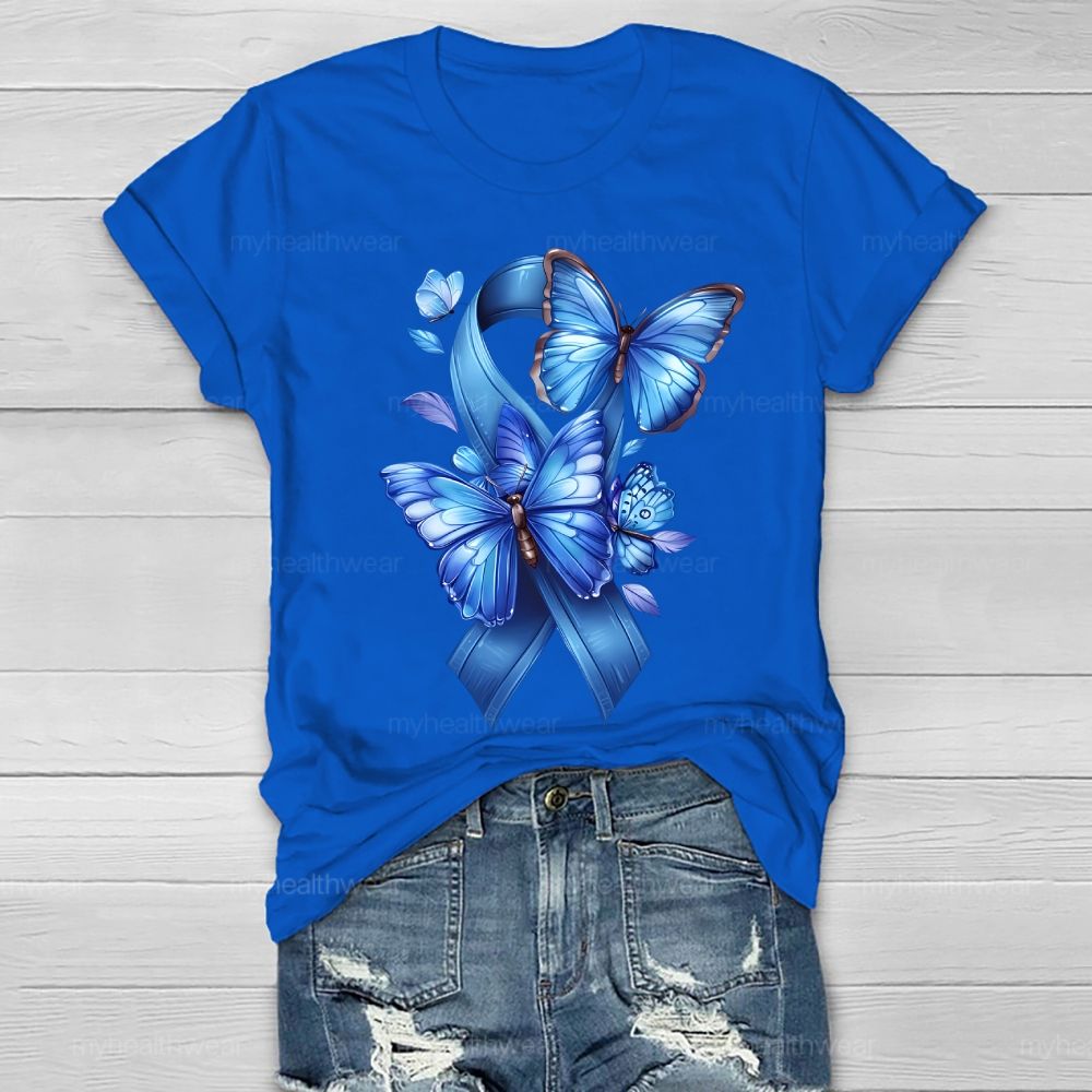 Blue Ribbon Butterfly Healthwear T-shirt
