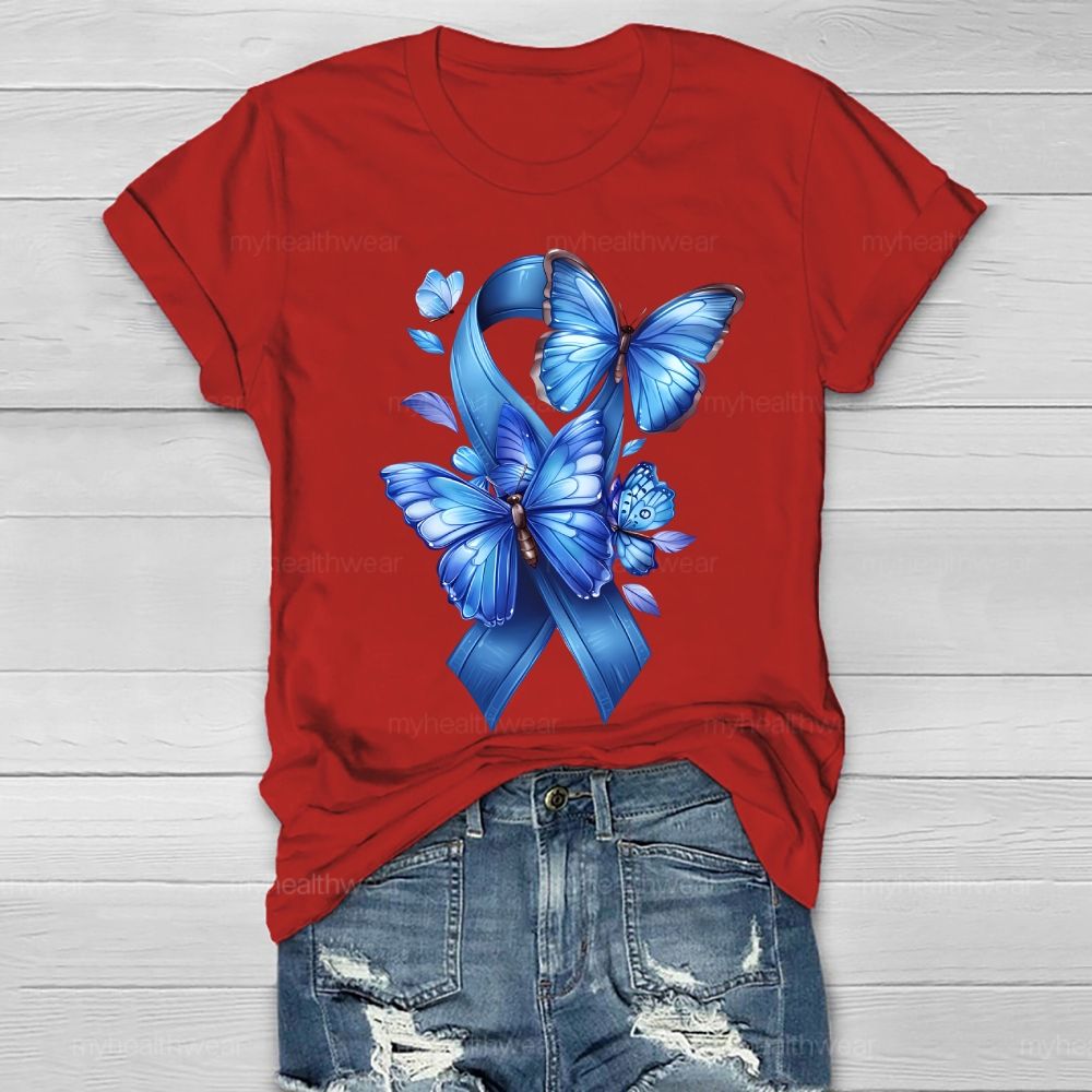Blue Ribbon Butterfly Healthwear T-shirt