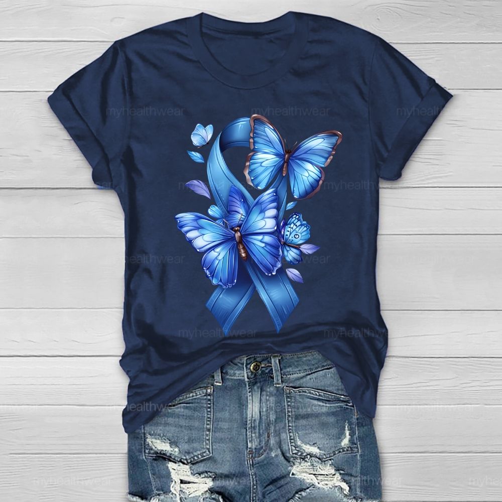 Blue Ribbon Butterfly Healthwear T-shirt