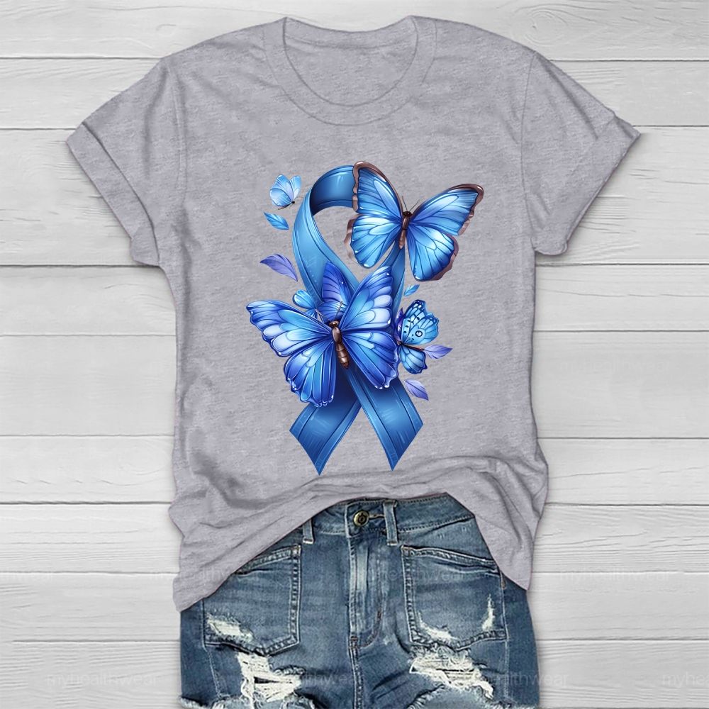 Blue Ribbon Butterfly Healthwear T-shirt