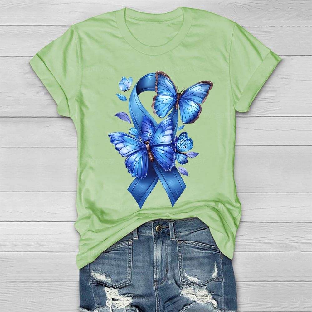 Blue Ribbon Butterfly Healthwear T-shirt