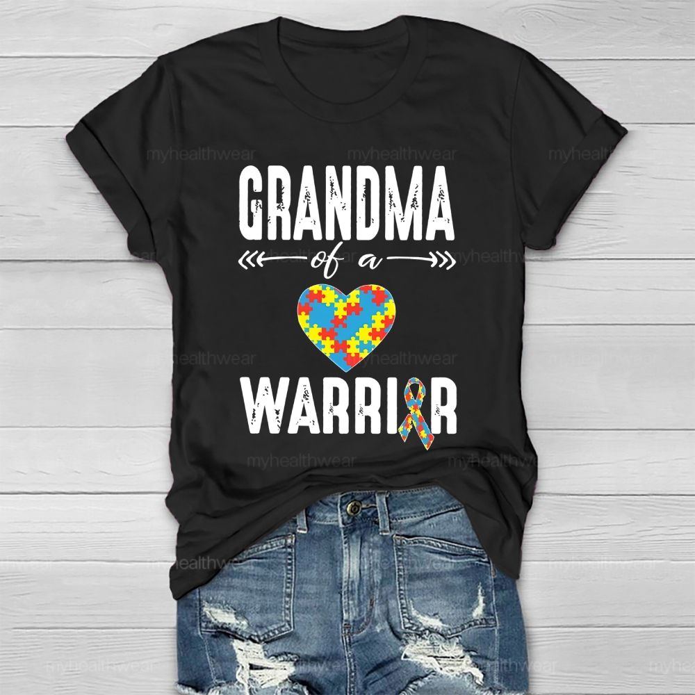 Personalized Grandma Of A Warrior Healthwear T-shirt