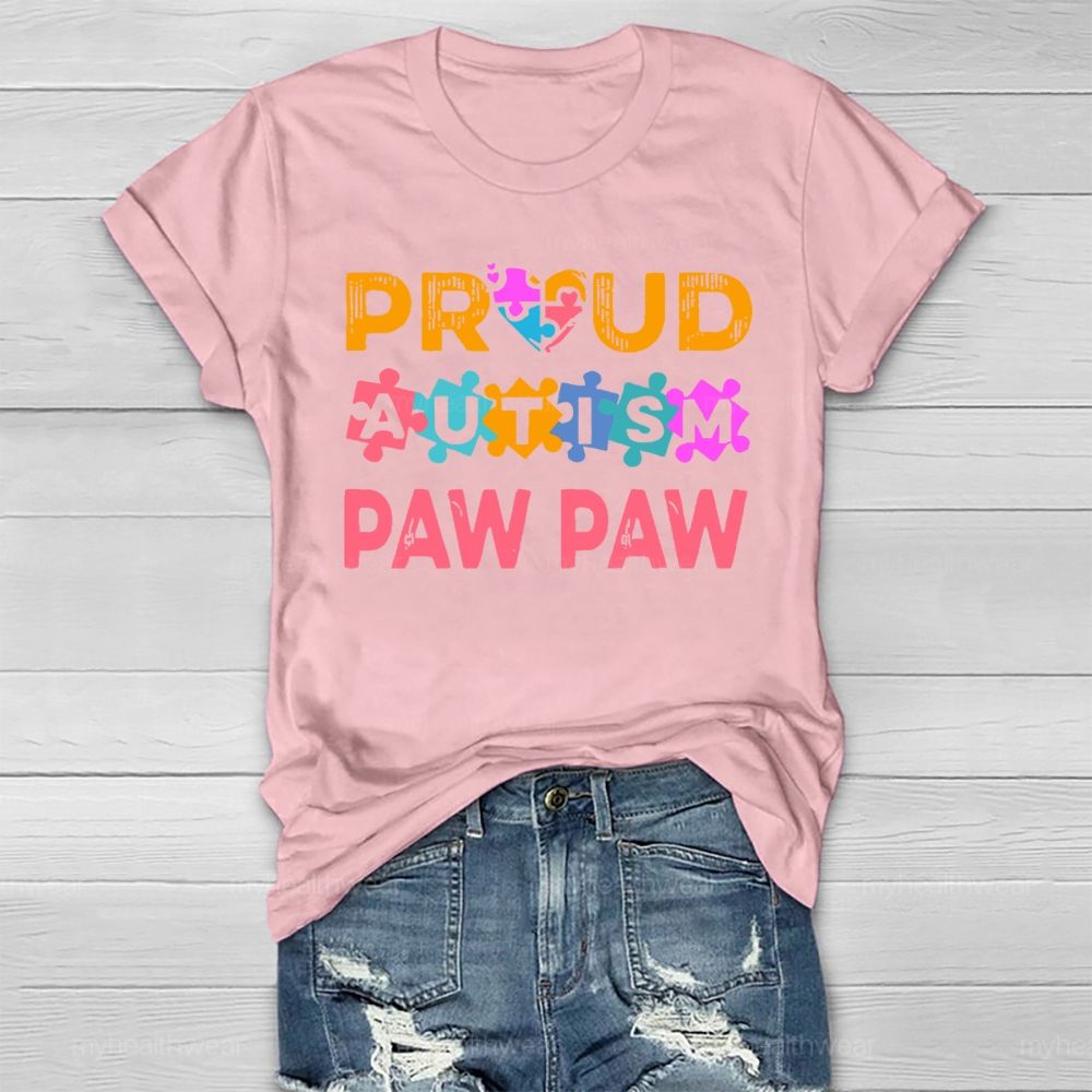 Personalized Proud Autism Paw Paw Healthwear T-shirt