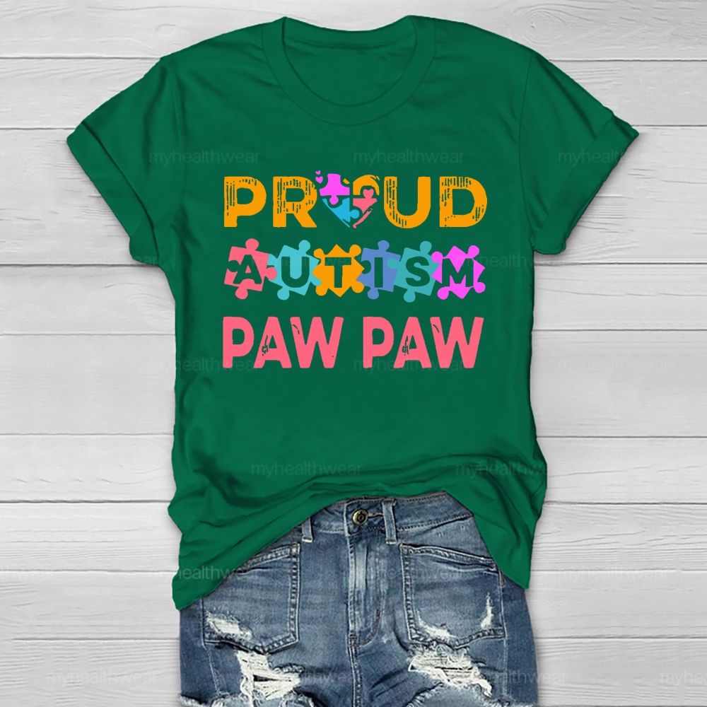 Personalized Proud Autism Paw Paw Healthwear T-shirt