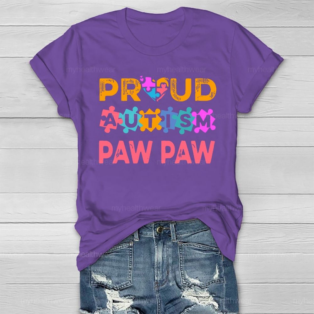 Personalized Proud Autism Paw Paw Healthwear T-shirt