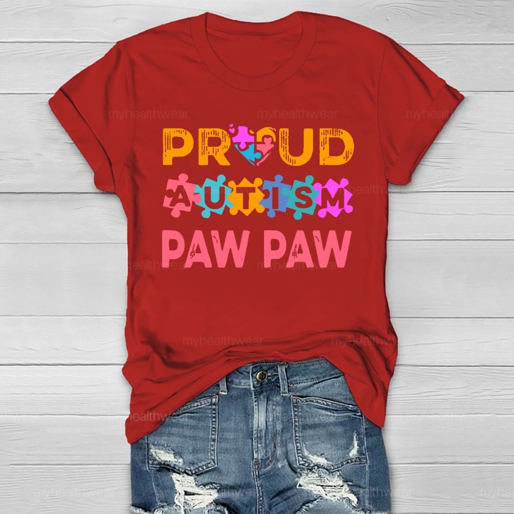 Personalized Proud Autism Paw Paw Healthwear T-shirt