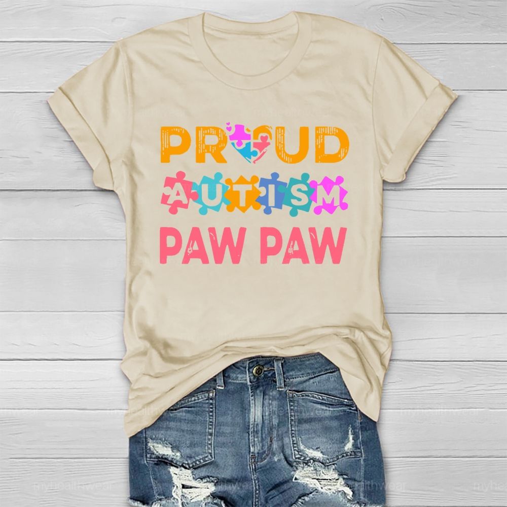 Personalized Proud Autism Paw Paw Healthwear T-shirt