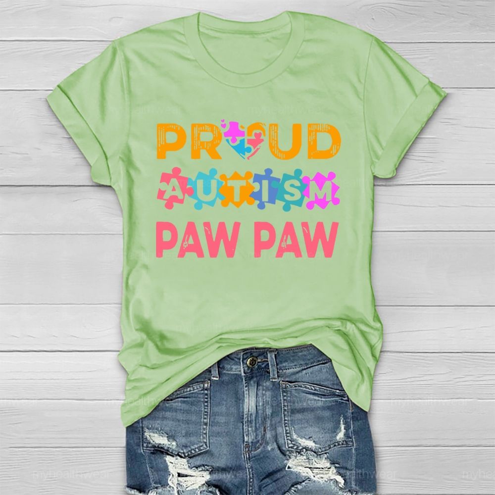 Personalized Proud Autism Paw Paw Healthwear T-shirt