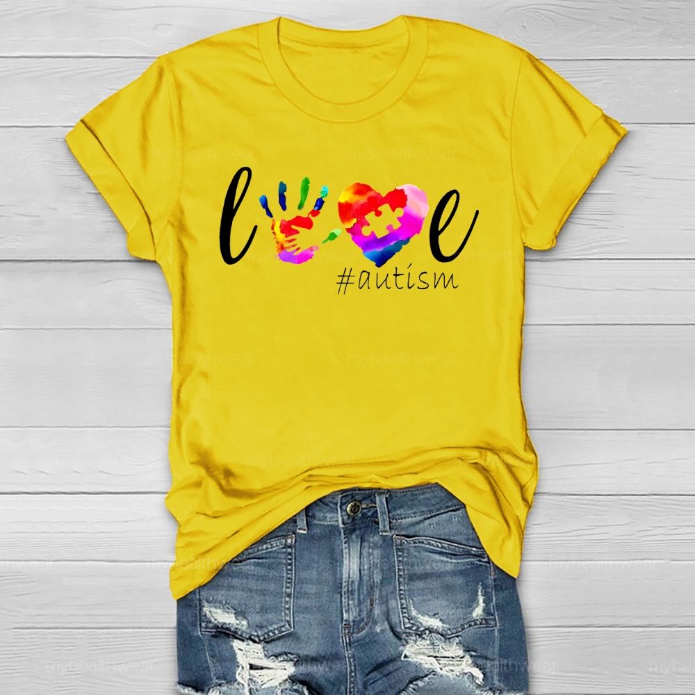 Love Autism Handprint Healthwear T-shirt