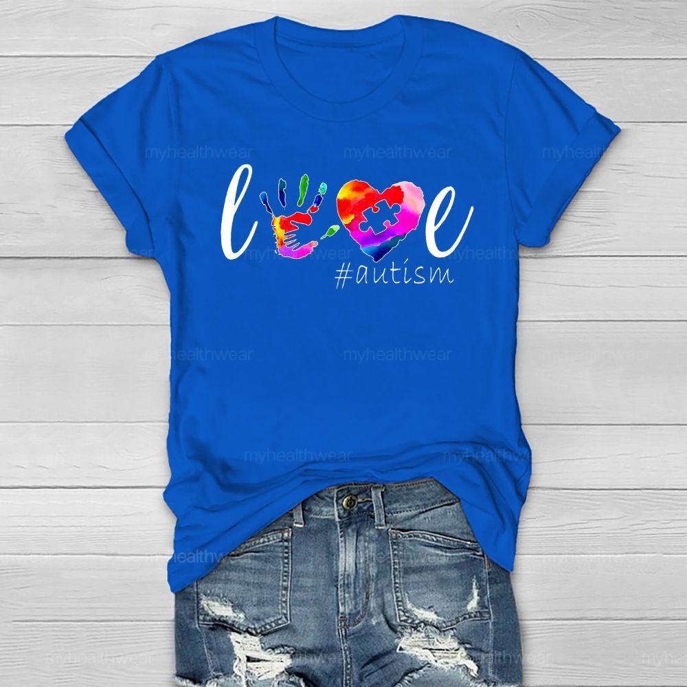 Love Autism Handprint Healthwear T-shirt