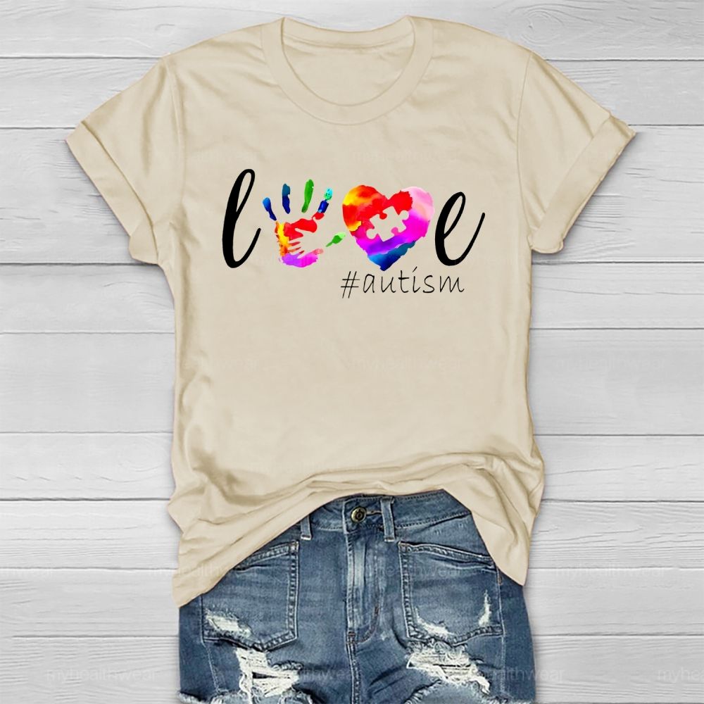 Love Autism Handprint Healthwear T-shirt