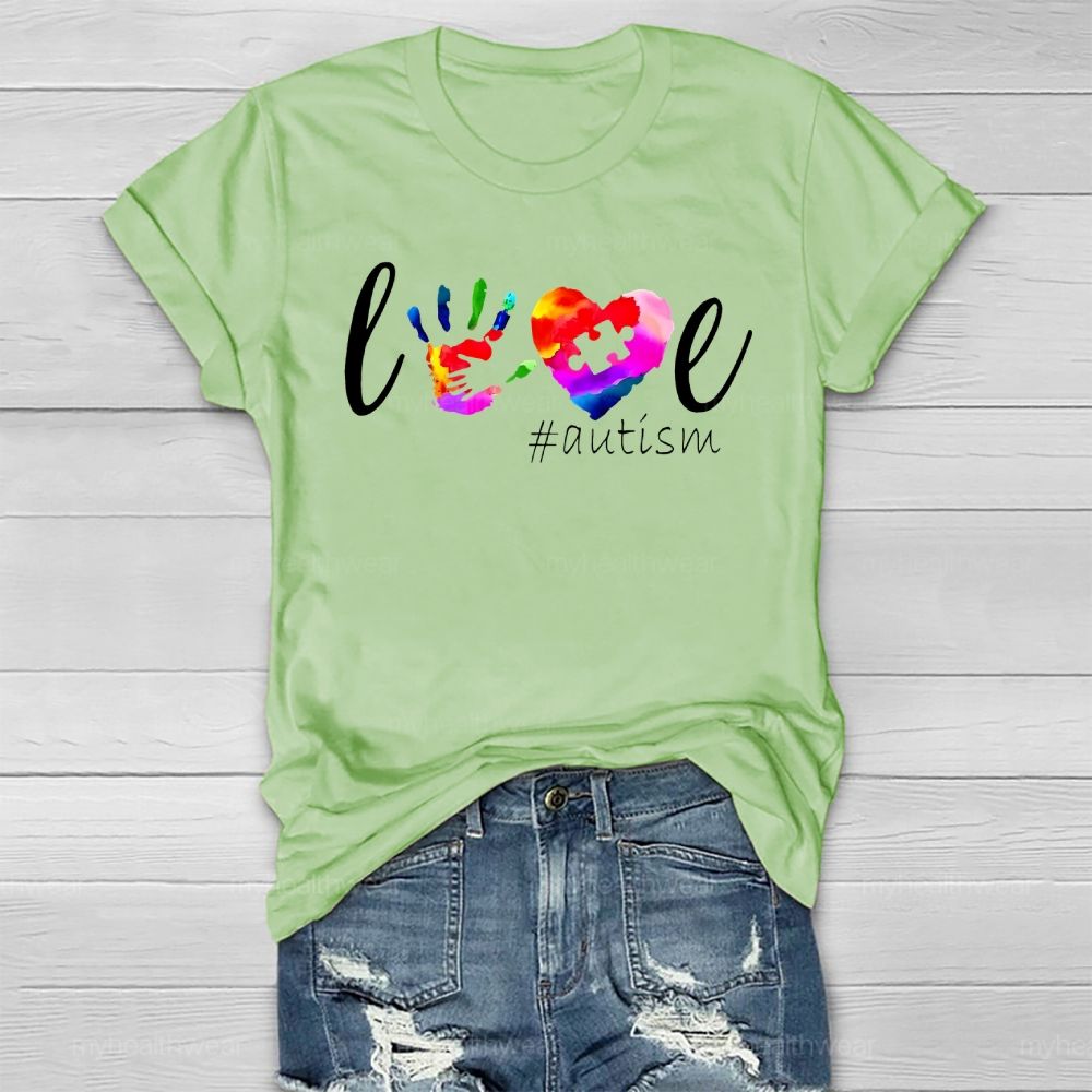 Love Autism Handprint Healthwear T-shirt