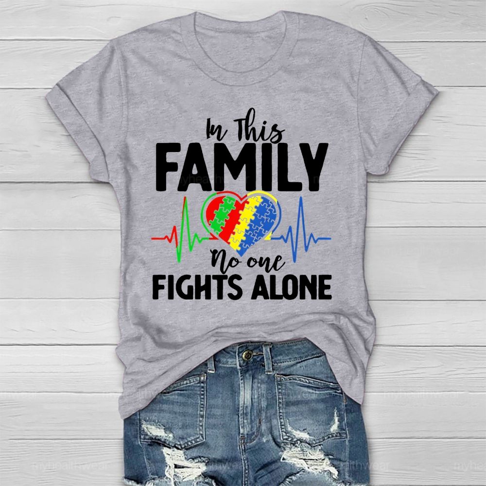 In This Family No One Fights Alone Healthwear T-shirt