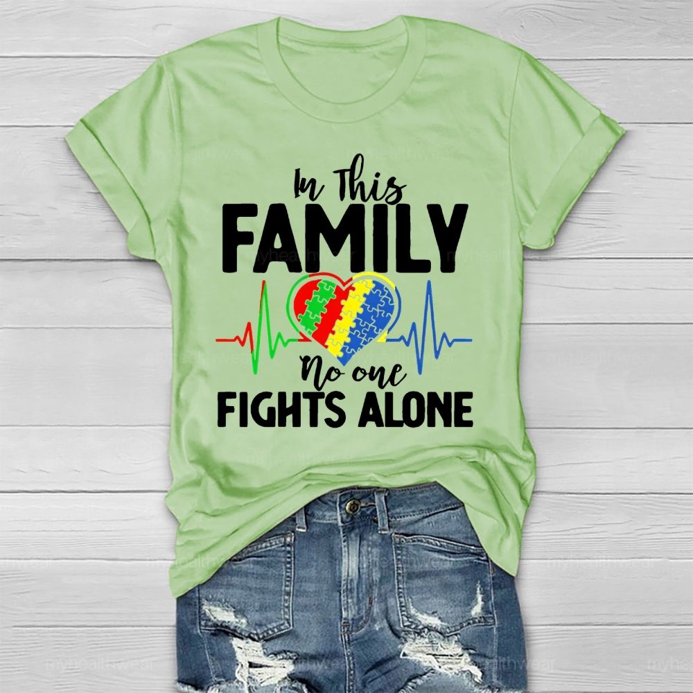 In This Family No One Fights Alone Healthwear T-shirt