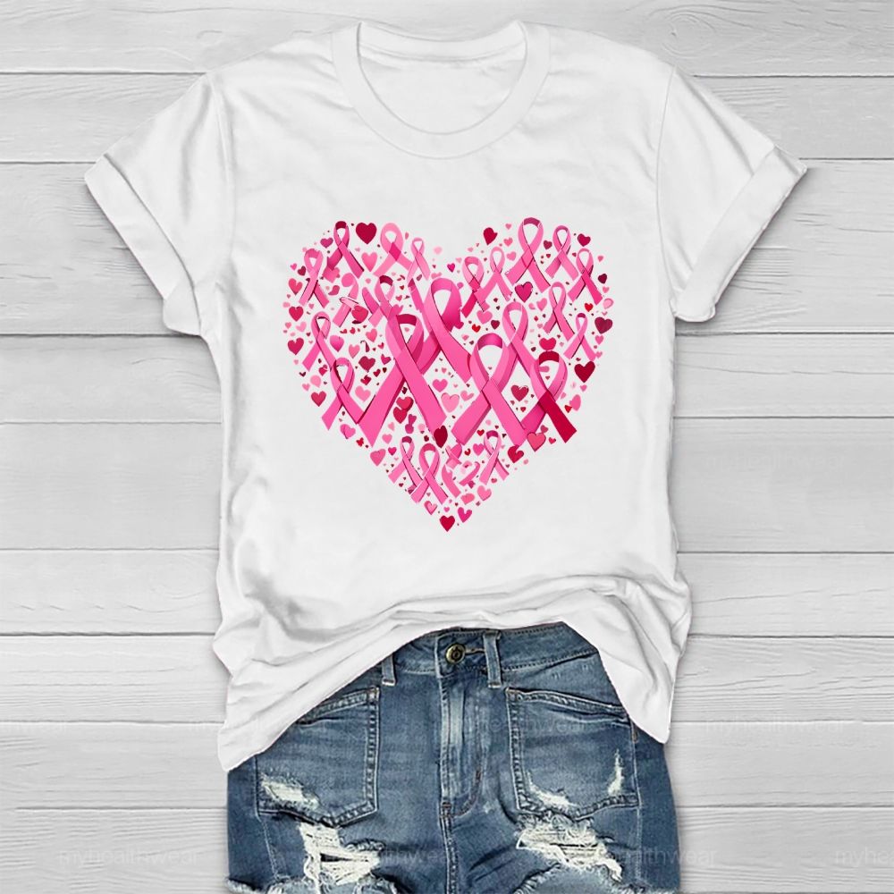 Pink Ribbon Heart Healthwear T-shirt
