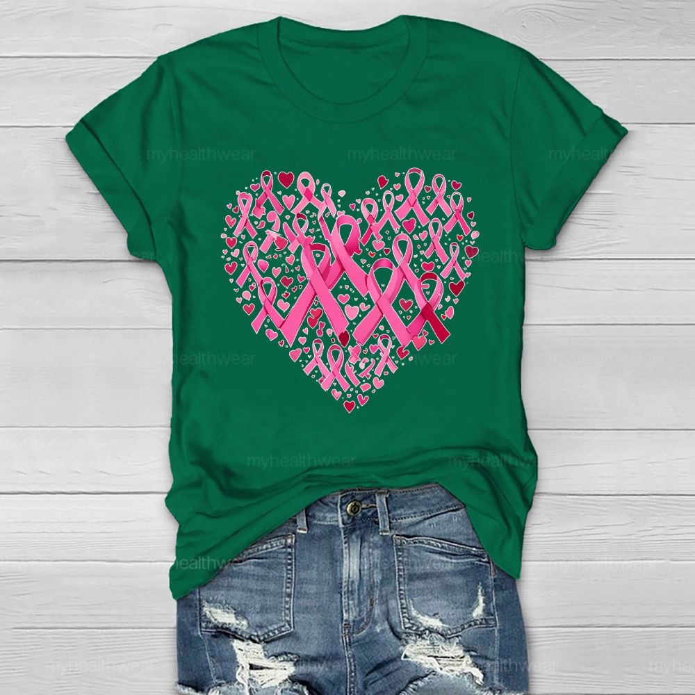 Pink Ribbon Heart Healthwear T-shirt