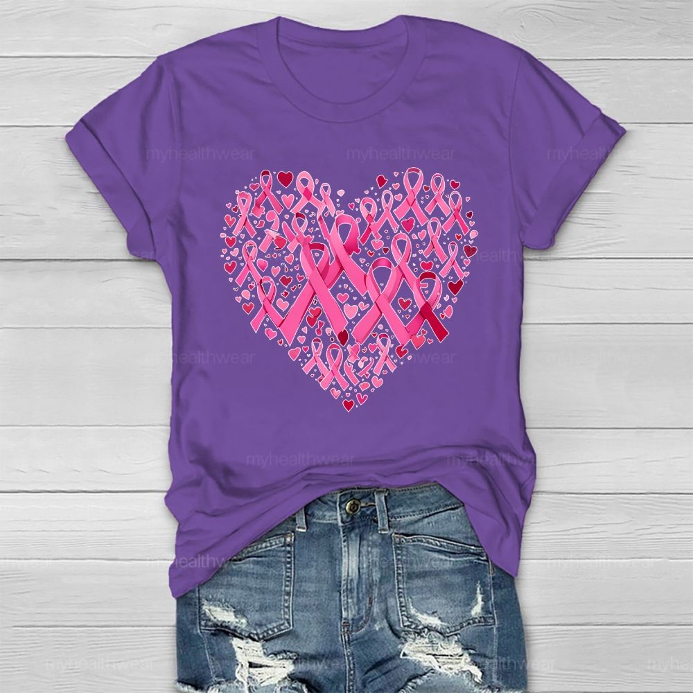 Pink Ribbon Heart Healthwear T-shirt