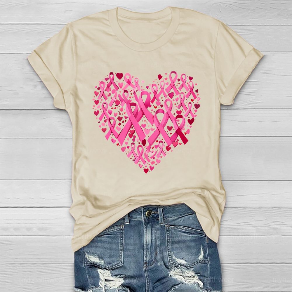 Pink Ribbon Heart Healthwear T-shirt