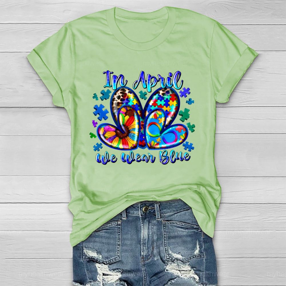 In April We Wear Blue Autism Awareness Healthwear T-shirt