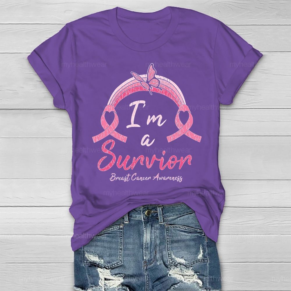 I'm A Survivor Breast Cancer Awareness Healthwear T-shirt
