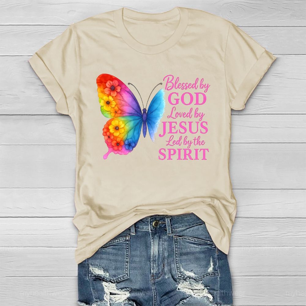 Blessed By God Loved By Jesus Led By The Spirit Healthwear T-shirt