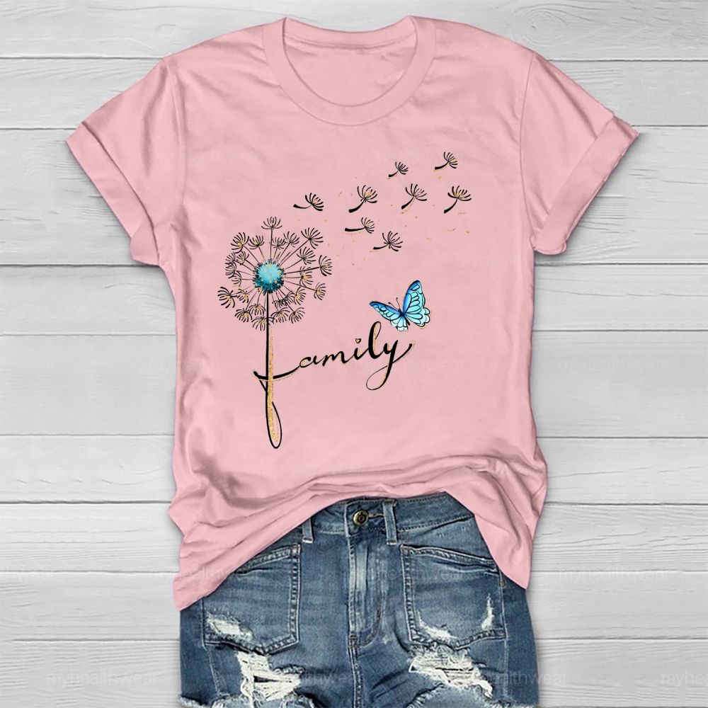 Family Butterfly Dandelion Healthwear T-shirt