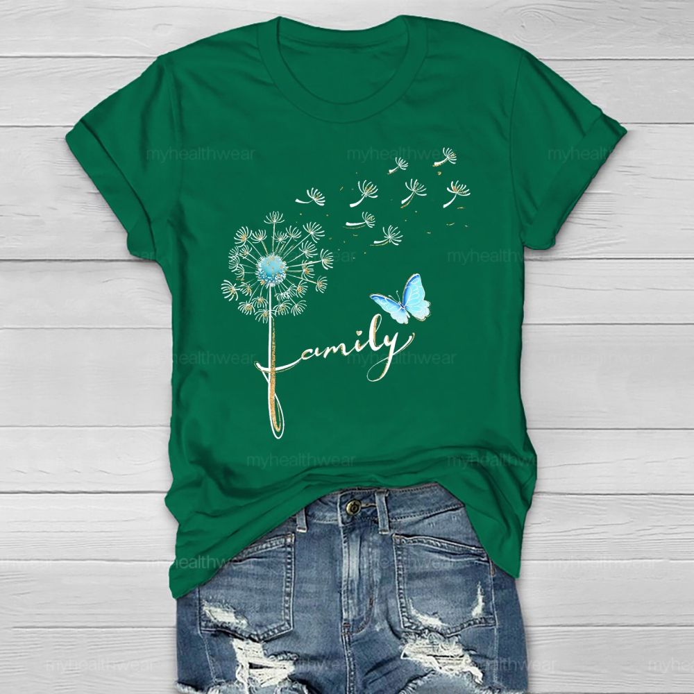 Family Butterfly Dandelion Healthwear T-shirt