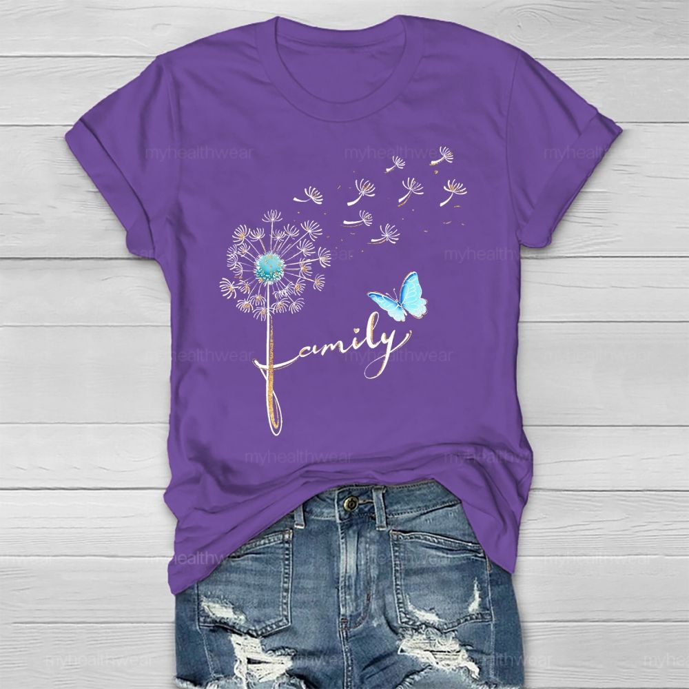 Family Butterfly Dandelion Healthwear T-shirt