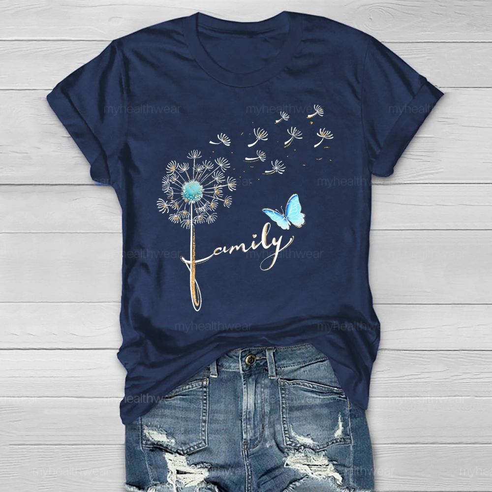 Family Butterfly Dandelion Healthwear T-shirt