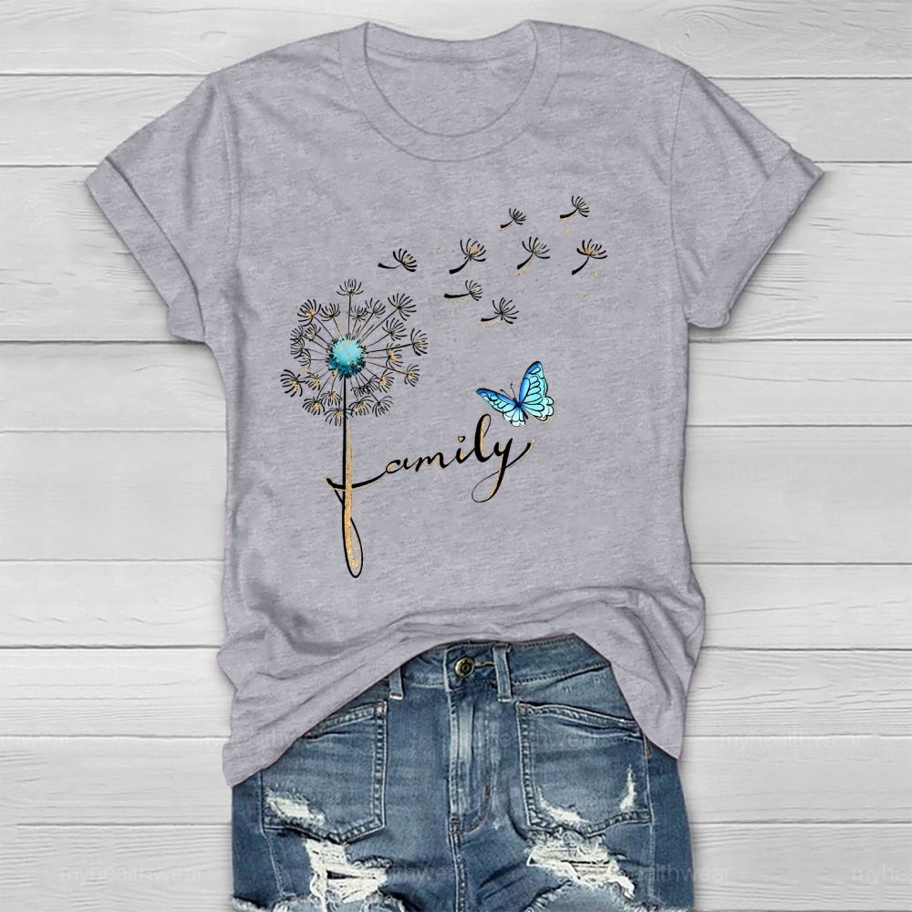 Family Butterfly Dandelion Healthwear T-shirt