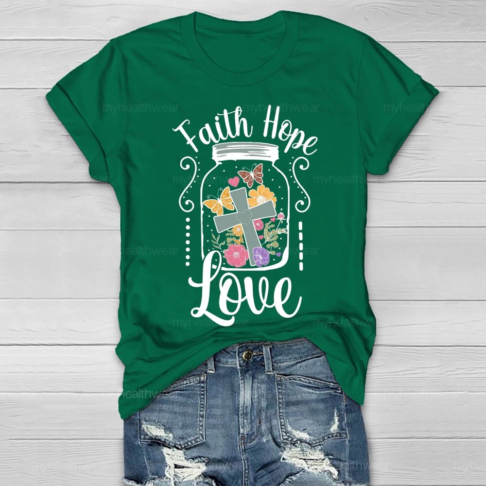Faith Hope Love Cross Healthwear T-shirt