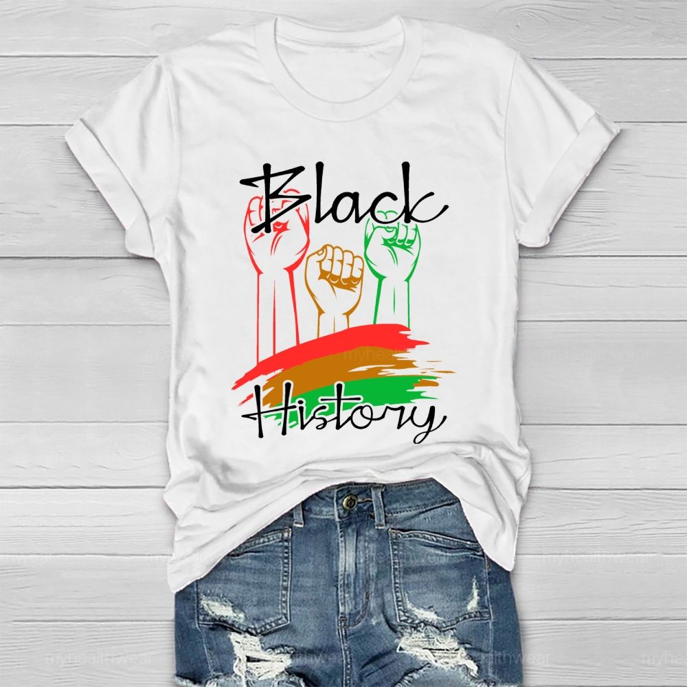 Black History Fist Healthwear T-shirt