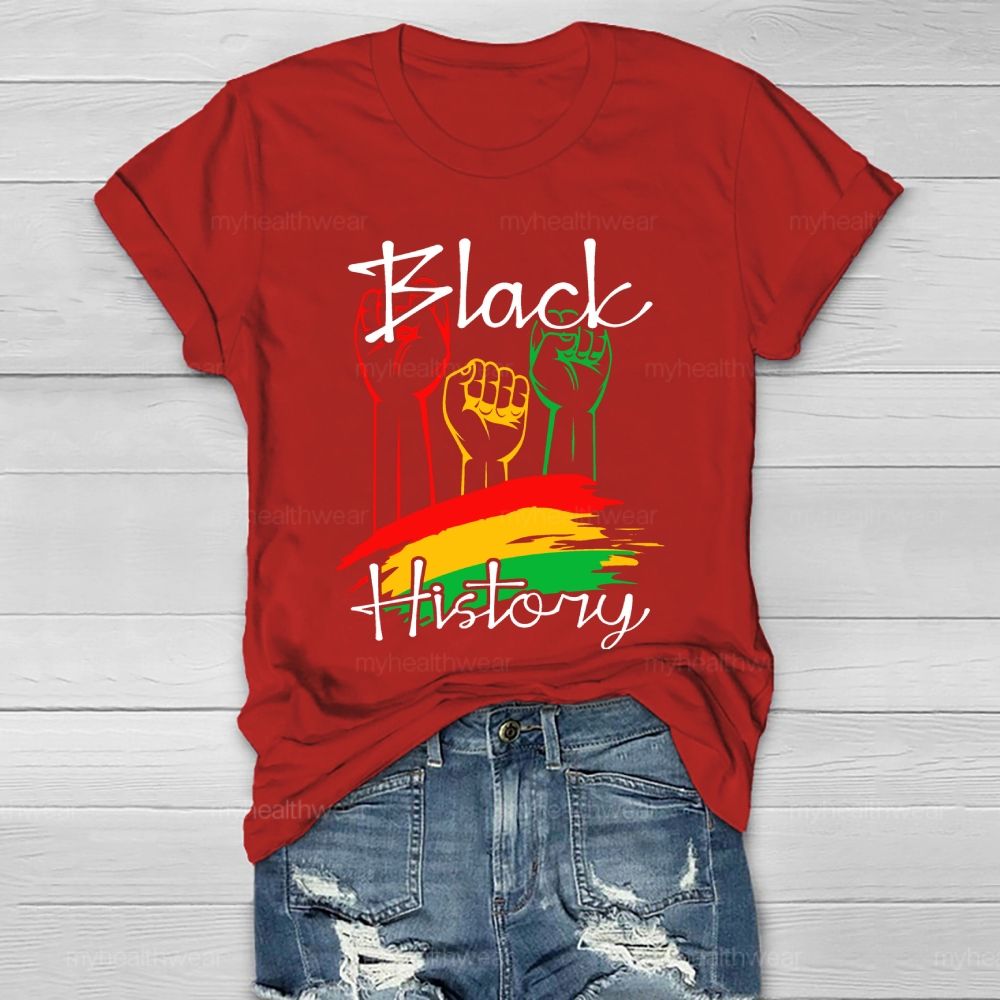 Black History Fist Healthwear T-shirt