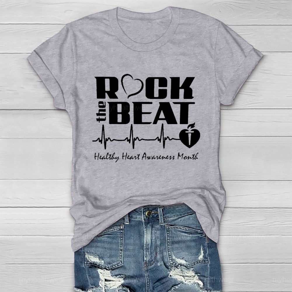 Rock The Beat Healthy Heart Awareness Month Healthwear T-shirt