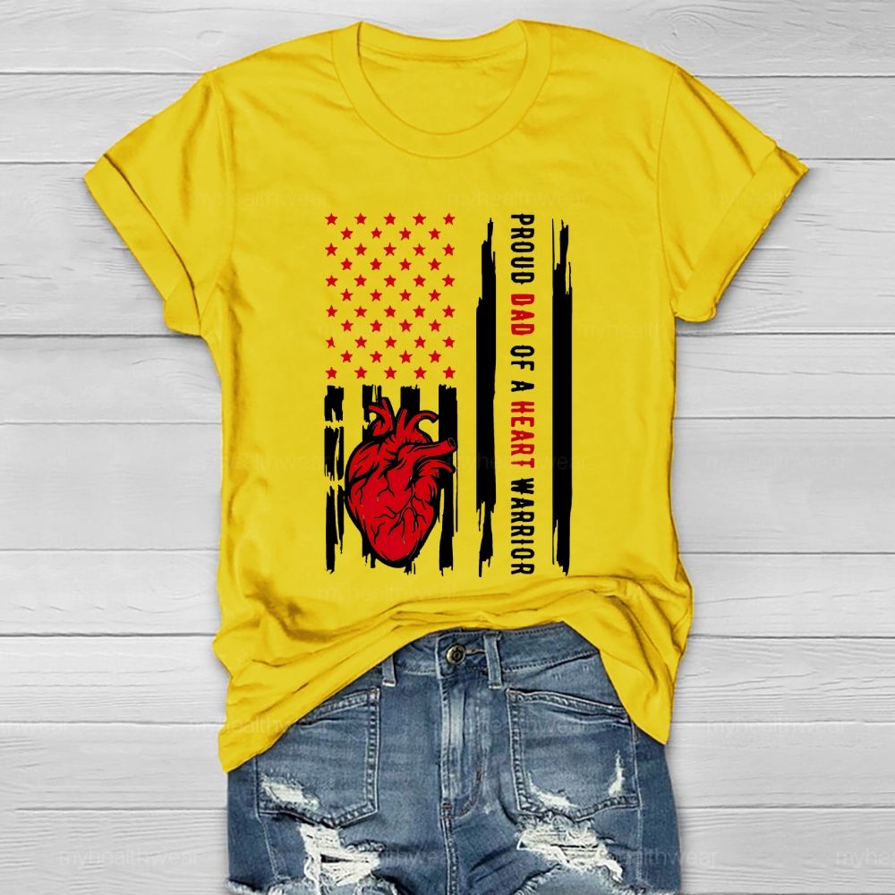 Personalized Proud Dad Of A Heart Warrior Healthwear T-shirt