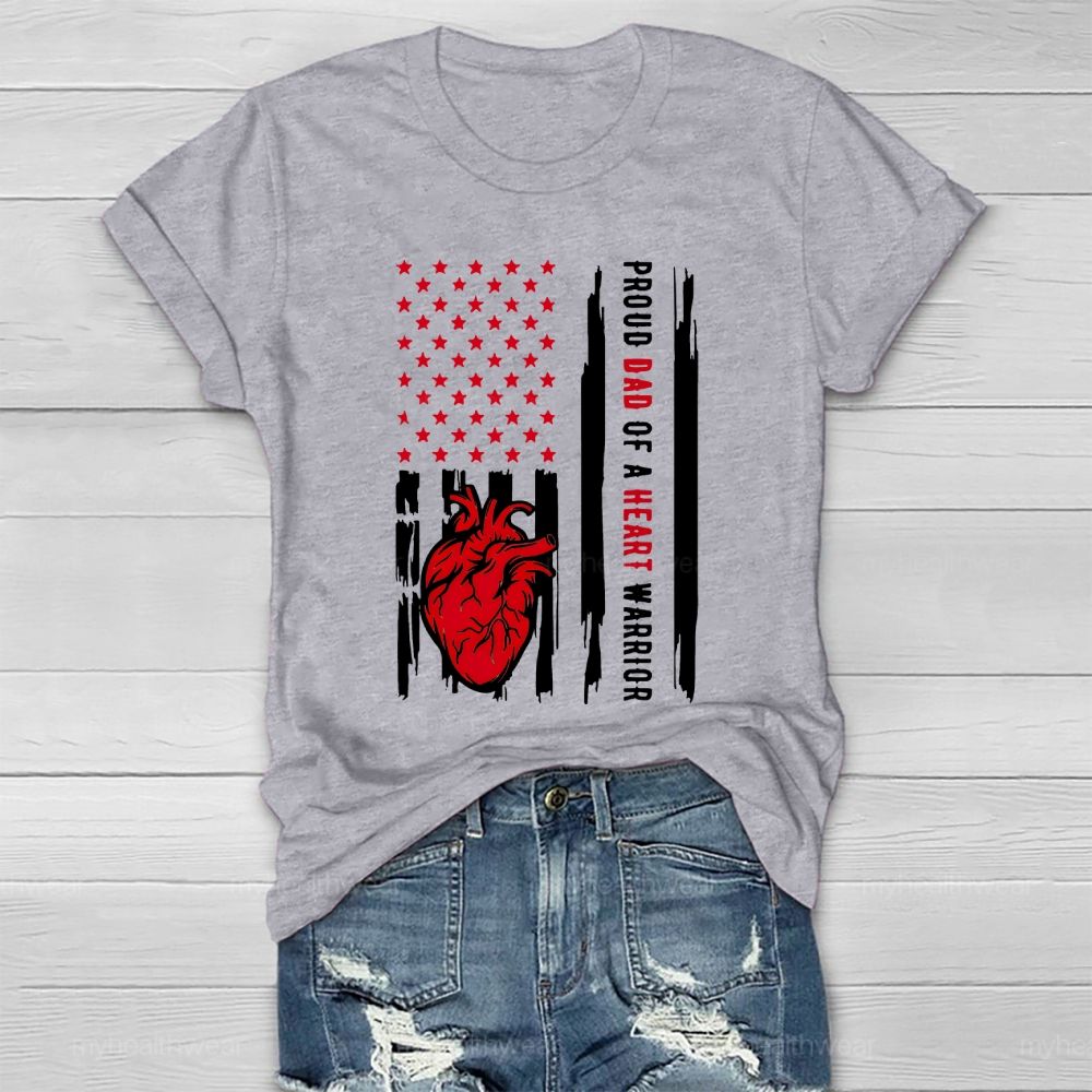 Personalized Proud Dad Of A Heart Warrior Healthwear T-shirt