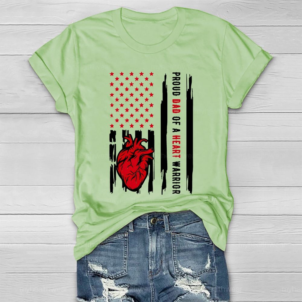 Personalized Proud Dad Of A Heart Warrior Healthwear T-shirt