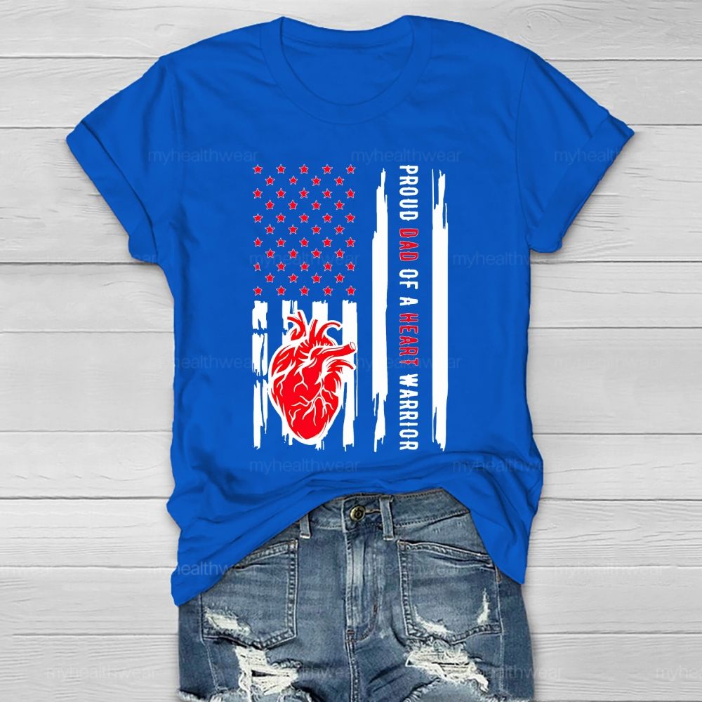 Personalized Proud Dad Of A Heart Warrior Healthwear T-shirt