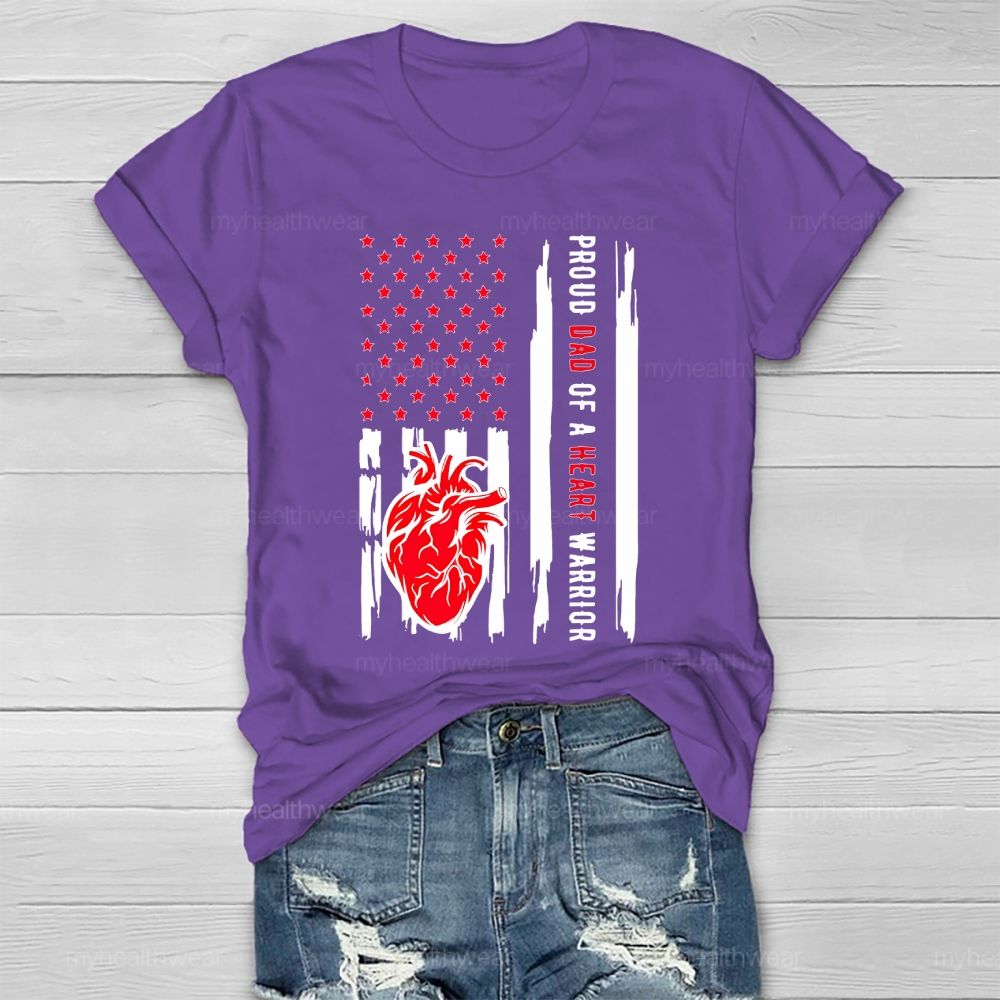 Personalized Proud Dad Of A Heart Warrior Healthwear T-shirt